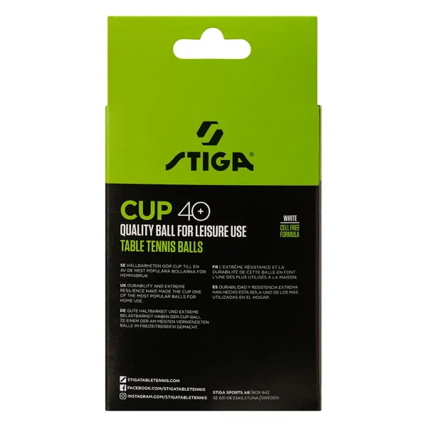Мяч для наст. тенниса Stiga Cup ABS, 1110-2510-12, диам.40+мм, пластик, упак. 12 шт, белый за 1&nbsp;774.80 ₽ в Нижнем Тагиле
