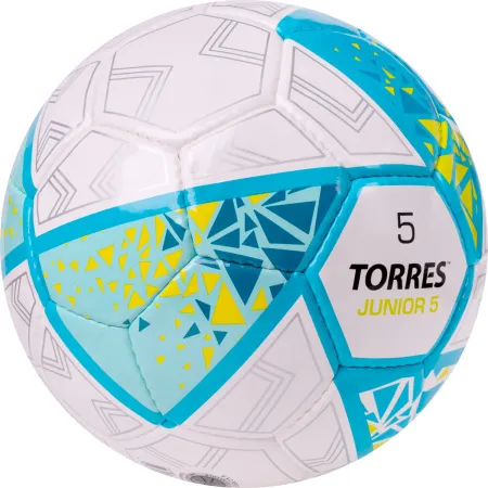 Мяч футб. TORRES Junior-5, F323805, р.5,глянц.ПУ,4 сл,32 п, руч.сш,бел-бирюзовый за 2&nbsp;070.60 ₽ купить в Нижнем Тагиле