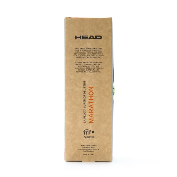 Мяч теннисный HEAD Marathon 3B, 578183, крафт. упак.3шт, без давления, фетр, нат.резина,желтый за 1&nbsp;055.70 ₽ в Нижнем Тагиле