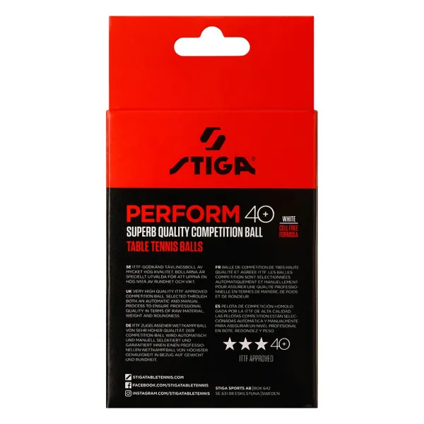 Мяч для наст. тенниса Stiga Perform 3***, 40+, 1113-2110-06, пластик, ITTF Appr., уп.6 шт, бел за 2&nbsp;121.60 ₽ в Нижнем Тагиле