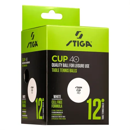 Мяч для наст. тенниса Stiga Cup ABS, 1110-2510-12, диам.40+мм, пластик, упак. 12 шт, белый за 1&nbsp;774.80 ₽ купить в Нижнем Тагиле