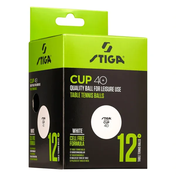 Мяч для наст. тенниса Stiga Cup ABS, 1110-2510-12, диам.40+мм, пластик, упак. 12 шт, белый за 1&nbsp;774.80 ₽ в Нижнем Тагиле