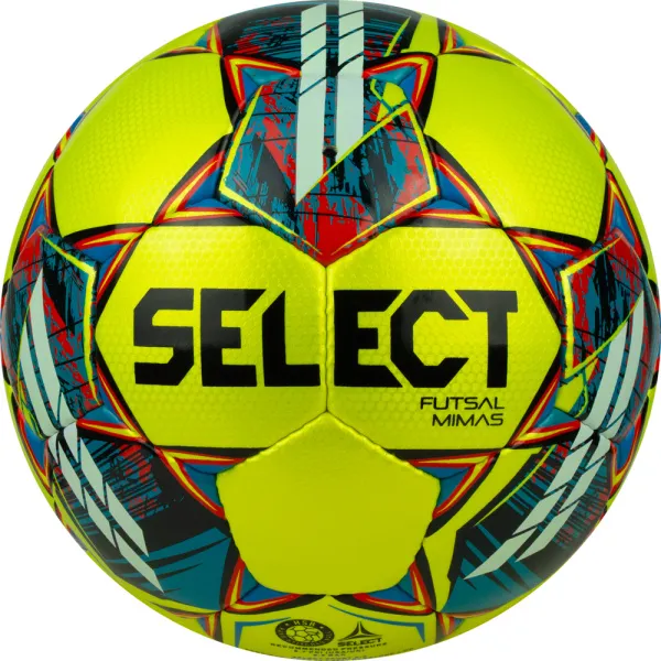 Мяч футзал. SELECT Futsal Mimas, 1053460550, р.4,FIFA Basic, 32 пан, гл.ПУ, руч.сш, жел-сине-красный за 6&nbsp;303.60 ₽ в Нижнем Тагиле