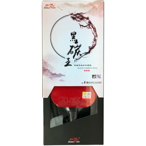 Ракетка для н/т DOUBLE FISH Black Carbon King Racket 3***, для професс.,ITTF Appr.,накл.2,1,мм за 4&nbsp;346.90 ₽ в Нижнем Тагиле