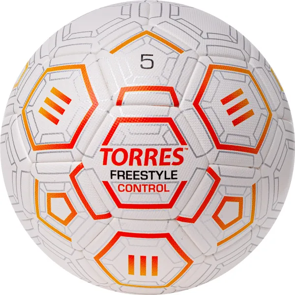 Мяч футб. TORRES Freestyle Control, F3231765, р.5, 32 п.,PU-Microfi, термосшив., бело-оран-сереб за 3&nbsp;464.60 ₽ в Нижнем Тагиле