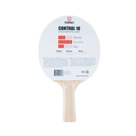 Ракетка для н/т TORRES Control 10, TT0001, для начинающих, накладка 1,5 мм, конич. ручка за 426.70 ₽ купить в Нижнем Тагиле